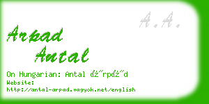 arpad antal business card